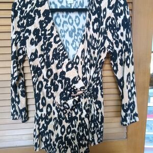 Anne Klein Black and Tan Wrap Skirt